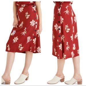 Madewell Silk Atrium Midi Skirt in Bird of Paradise